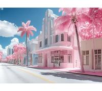 5D Diamond Painting Kits for Adults Pink Diamond Art Kits Adults Street Crystal Art Paintings DIY Round Full Drill Embroidery Canvas for Living Room Home Decor, Gifts for Women 90x120cm, Model801