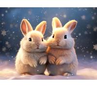 5D Diamond Painting Kits for Adults, Rabbit Diamond Art Animals Sequin Gem Art Kits Kids Beginner, 40x50cm Large DIY Full Drill Rhinestone Embroidery Pictures, Home Wall Decor, Gifts for Women G-929