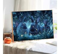 5D Diamond Painting Kits for Adults, Rabbit & Dream Diamond Art Kits for Beginners, DIY Full Drill Crystal Rhinestone Embroidery for Home Wall Decor & Stress Relief, 50x65cm（20"x 26"） 2Z#1023