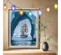 5D Diamond Painting Kits for Adults Sailboat. Snow Mountain, DIY Cross Stitch Diamond Art Kits for Beginners, Crystal Rhinestone Embroidery Picture Art and Crafts for Home Decor (40x50cm) 59N-5943