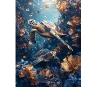 5D Diamond Painting Kits for Adults, Sea Turtles Diamond Art Seabed Dimond Painting, DIY Square Full Drill Gem Art Crafts for Adults Beginner Embroidery Cross Stitch Kits, Room Decor 40X54Inch -yx6HF