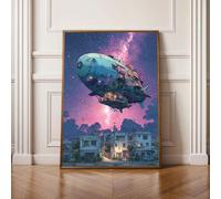 5D Diamond Painting Kits for Adults, Sky Spaceship Diamond Art Kits Adults, Full Drill Crystal, DIY Cross Stitch Arts Crafts Pictures Embroidery for Home Wall Decor 28x38 Inch PjY12450 6-1