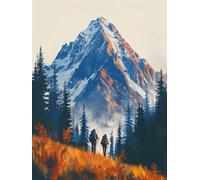 5D Diamond Painting Kits for Adults, Snow Mountain Diamond Art Landscape Dimond Painting, Square Full Drill Gem Art Crafts for Adults Beginner Embroidery Cross Stitch Kits, Room Decor 32x44inch -yx6K2