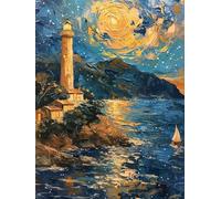 5D Diamond Painting Kits for Adults, Starry Sky Diamond Art Landscape Dimond Painting, Square Full Drill Gem Art Crafts for Adults Beginner Embroidery Cross Stitch Kits, Room Decor 28X38Inch -yx6IF
