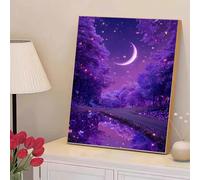 5D Diamond Painting Kits for Adults, Starry Sky & Moon Diamond Art Kits for Beginners, DIY Full Drill Crystal Rhinestone Embroidery for Home Wall Decor & Stress Relief, 30x50cm（12"x 20"） 2Z#411