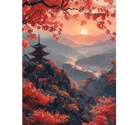 5D Diamond Painting Kits for Adults, Sunset Diamond Art Landscape Dimond Painting, DIY Square Full Drill Gem Art Crafts for Adults Beginner Embroidery Cross Stitch Kits for Room Decor 36x48inch -yx6J1