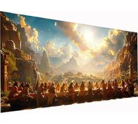 5D Diamond Painting Kits for Adults The Last Supper, Diamond Art Kits Food, Large 64x32 Inch DIY Full Drill Embroidery Crystal Arts and Crafts for Adults, Painting for Home Wall Decor Gifts L-8537