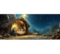 5D Diamond Painting Kits for Adults, The Nativity Of Jesus Diamond Art Kits Adults, Full Drill Crystal Art Kit, DIY Cross Stitch Arts Crafts Pictures Embroidery Kit for Home Wall Decor 12x28 Inch M836