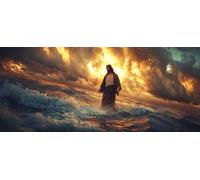 5D Diamond Painting Kits for Adults, The Sea Jesus Diamond Art Kits Adults, Full Drill Crystal Art Kit, DIY Cross Stitch Arts Crafts Pictures Embroidery Kit for Beginner Home Wall Decor 12x28 Inch M85