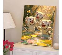 5D Diamond Painting Kits for Adults, Tiger & Lotus Diamond Art Kits for Beginners, DIY Full Drill Crystal Rhinestone Embroidery for Home Wall Decor & Stress Relief, 20x30cm（8"x 12"） 2Z#599