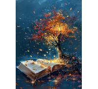 5D Diamond Painting Kits for Adults, Tree of Life Diamond Art Book Dimond Painting, DIY Square Full Drill Gem Art Crafts for Adults Beginner Embroidery Cross Stitch Kits, Room Decor 12x16inch -yx60R