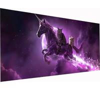 5D Diamond Painting Kits for Adults Unicorn, Diamond Art Kits Cat, Large 36x18 Inch DIY Full Drill Embroidery Crystal Arts and Crafts for Adults, Mosaic Production, Painting for Home Wall Decor T-2380
