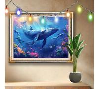 5D Diamond Painting Kits for Adults Whales,Animals,DIY Cross Stitch Diamond Art Kits for Beginners,Full Drill Crystal Rhinestone Embroidery Picture Art and Crafts for Home Decor (40x30cm) 511N-8372