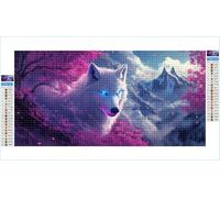 5D Diamond Painting Kits for Adults Wolf 100x200cm Large Diamond Art Mountain Round Full Drill Crystal Rhinestone Cross Stitch, Kids DIY Sequin Gem Art Canvas Pictures for Home Wall Decor G1-463