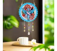 5D Diamond Painting Kits for Kids, Crystal Large Suncatcher Wind Chime Hanging Pendant Crafts,DIY Gem Art Paint Hanging Ornament for Home Garden Decor,Gifts for Kids(Cross Rose)