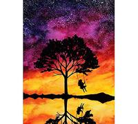 5D Diamond Painting Kits, Four Season Tree Starry Sky WOWDECOR Full Drill DIY Diamond Art Cross Stitch Paint by Numbers
