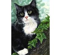 5D Diamond Painting Kits Full Drill Black and White cat on The Branch 40X50CM Wall Art Decor Rhinestone Bead Embroidery Kit Home Wall Decor Christmas for Adults and Kids