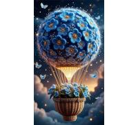5D Diamond Painting Kits,Hot Air Balloon Abstract Diamond Arts Kits for Adults Beginners,DIY Square Full Drill Crystal Rhinestone Embroidery Arts Painting by Numbers for Home Wall Decor 30x70cm