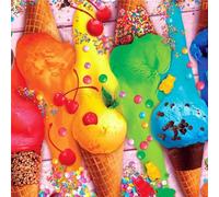 5D Diamond Painting Kits Ice Cream Desser DIY Diamond Art Painting for Adults Kids Full Drill Crystal Rhinestone Embroidery Arts Cross Stitch Pictures Crafts Home Wall Decor Square Drill,40x40cm