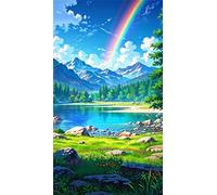 5D Diamond Painting Kits,Mountains Rivers Plants Diamond Arts Kits for Adults Beginners,DIY Square Full Drill Crystal Rhinestone Embroidery Arts Painting by Numbers for Home Wall Decor 50x110cm