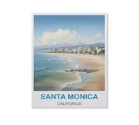 5D Diamond Painting Kits，Santa Monica California，DIY Rhinestone Embroidery Set Paint with Diamond Art by Number Kits Cross Stitch Home Wall Craft Decoration（30 x 40 cm/11.81 x 15.74 inches）-HT29