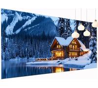 5D Diamond Painting Kits Snow Scene, DIY Cabin Large Diamond Art Kits Adults, Round Full Drill Crystal Art Embroidery Pain by Numbers, Mosaic Making Canvas Wall Arts, for Home Decor 16x32 Inch S2-1036