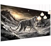 5D Diamond Painting Kits Tiger, DIY Mountain Large Diamond Art Kits Adults, Round Full Drill Crystal Art Embroidery Pain by Numbers, Mosaic Making Canvas Wall Arts, for Home Decor 24x48 Inch S2-628
