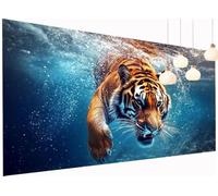 5D Diamond Painting Kits Tiger, DIY Sea Large Diamond Art Kits Adults, Round Full Drill Crystal Art Embroidery Cross Stitch Pain by Numbers, Mosaic Canvas Wall Arts, for Home Decor 12x24 Inch S2-328