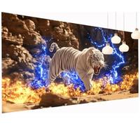 5D Diamond Painting Kits Tiger, DIY Stone Large Diamond Art Kits Adults, Round Full Drill Crystal Art Embroidery Cross Stitch Pain by Numbers, Mosaic Canvas Wall Arts, for Home Decor 24x48 Inch S2-560