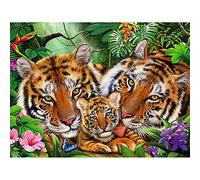 5D Diamond Painting Kits, Tiger Family Butterfly Forest Animals WOWDECOR Full Drill DIY Diamond Art Cross Stitch Paint by Numbers