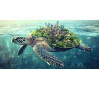 5D Diamond Painting Landscape, Sea Turtle Diamond Art Painting Kits for Adults Kids, DIY Square Full Drill Cross Stitch Crystal Creations Gem Art Dimond Paintings for Room Decor Gift 40x90cm J-344