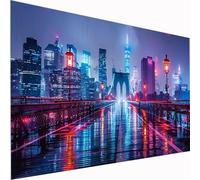 5D Diamond Painting Night Large Diamond Art Street Lights Picture DIY Square Full Drill Gem Art Crystal Embroidery Cross Stitch Set for Adults & Kids for Wall Decor, Relaxing Hobby 100x200cm Z1-708