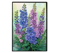 5D Diamond Painting Notebook, Violet Shaped DIY Craft Journal for Writing and Drawing, Fun Gift for Kids & Adults