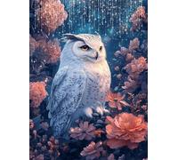 5D Diamond Painting Owl, DIY Animal Diamond Art Kits Adults Round Full Drill Gem Arts and Crafts for Adults kit Crystal Art Rhinestone Embroidery Painting for Home Wall Decor Gifts 20x28 inch Q4-130