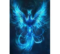 5D Diamond Painting Phoenix Diamond Art Kits Adults, Animal Diamond Painting Kit, DIY Square Full Drill Diamond Art Painting Crystal Art Kits, Gem Art Paintings Crafts, Home Wall Decor Gifts 60x80cm