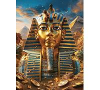 5D Diamond Painting Pyramids Diamond Painting Kit, Egyptian Pharaoh Diamond Art Kits Adults DIY Round Drill Diamond Dots Crystal Art Kits, Large Diamond Art Painting Kits, Home Wall Decor 40x50cm 3-7
