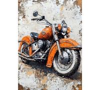 5D Diamond Painting Retro Diamond Art Kits Adults Motorcycle DIY Round Full Drill Crystal Art Paintings Crafts Kits, Embroidery Gem Painting Canvas Wall Art for Beginners Room Decor 32x39 Inch X4-842