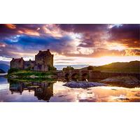 5D Diamond Painting Rhinestone Embroidery Kits Eilean Donan Castle Scotland Full Drill Embroidery Cross Stitch Picture Supplies Arts Craft Wall Sticker Decor Valentine's Day Present 30x40cm