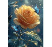 5D Diamond Painting Rose Large Diamond Art for Adults Kids 60x90cm Paint by Numbers for Adults Butterfly Full Drill DIY Rhinestone Gem Art Cross Stitch Embroidery Kit for Home Wall Decor Gifts L-406