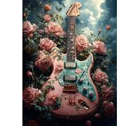 5D Diamond Painting Rose Large Diamond Art for Adults Kids 60x90cm Painting by Numbers Guitar Full Drill DIY Rhinestone Gem Art Cross Stitch Embroidery Kit for Relaxation and Home Wall Decor L-318