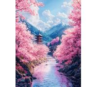 5D Diamond Painting Set, Ancient Building Architecture DIY Round Diamonds Painting Full Drill, Gem Art Cross Stitch Canvas, Suitable for Beginners Adults Children, Gift for a Woman 90x180cm P1CL-213