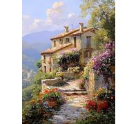 5D Diamond Painting Set, Landscape Architecture DIY Round Diamonds Painting Full Drill, Gem Art Cross Stitch Ornaments Canvas, Suitable for Beginners Adults Children, Gift for a Woman 70x140cm P1CL158