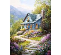 5D Diamond Painting Set, Scenic Castle DIY Round Diamonds Painting Full Drill, Gem Art Cross Stitch Ornaments Canvas, Suitable for Beginners Adults Children, Birthday Gift for a Woman 70x140cm P1CL145