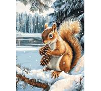 5D Diamond Painting Set, Squirrel Animals DIY Round Diamonds Painting Full Drill, Gem Art Cross Stitch Ornaments Canvas, Suitable for Beginners Adults Children, Gift for a Woman 90x180cm P1CL-717