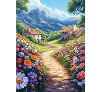 5D Diamond Painting Small Town Large Diamond Art for Adults Kids 60x90cm Paint by Numbers for Adults Daisy Full Drill DIY Rhinestone Gem Art Cross Stitch Embroidery Kit for Home Wall Decor Gifts L-431