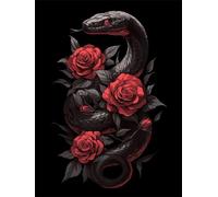 5D Diamond Painting Snake Large Diamond Art for Adults Kids 90x120cm Painting by Numbers Rose Full Drill DIY Rhinestone Gem Art Cross Stitch Embroidery Kit for Relaxation and Home Wall Decor L-201