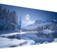 5D Diamond Painting Snow Scene Diamond Art Kits Adults, Landscape Diamond Painting Kit, DIY Round Full Drill Diamond Art Painting Crystal Gem Art Crafts for Adults, for Home Wall Decor 40x80cm A-8