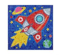 5D Diamond Painting,Spaceship Rocket Diamond Painting Kits Full Drill - DIY Crystal Rhinestone Canvas Art, Craft Wall Decor for Home (15X15 Cm)