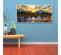 5D Diamond Painting Sunrise DIY Large Diamond Art Craft Painting Kits Full Drill, Round Crystal Rhinestone Embroidery Canvas Paintings for Adults Kids Gifts Home Wall Decor 32x64inch Z7748