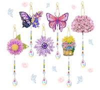 5D Diamond Painting Wind Chimes Kit Crystal Wind Chime Diamond Painting Kits Double Sided DIY Art Hanging Ornament Crafts for Home Window Decor (Spring)
